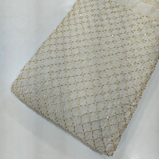 Cosmos hand work fabric peck of 1 meter