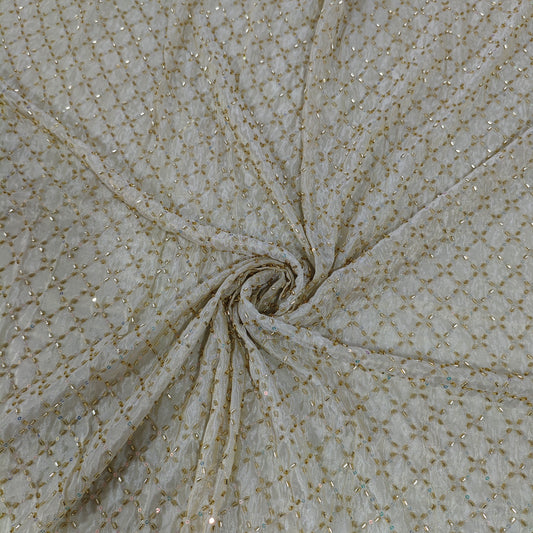 Cosmos hand work fabric peck of 1 meter