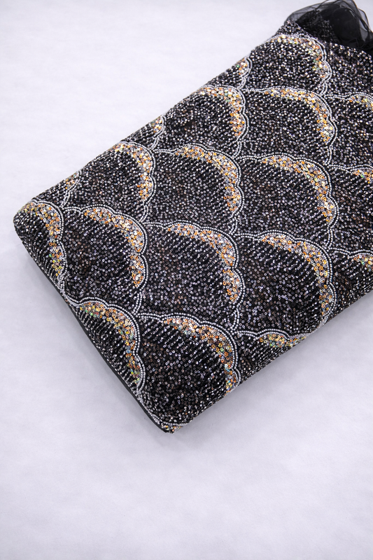 Handwork Net Embroidery With Pearl And Cutdana 54-inch width fabric