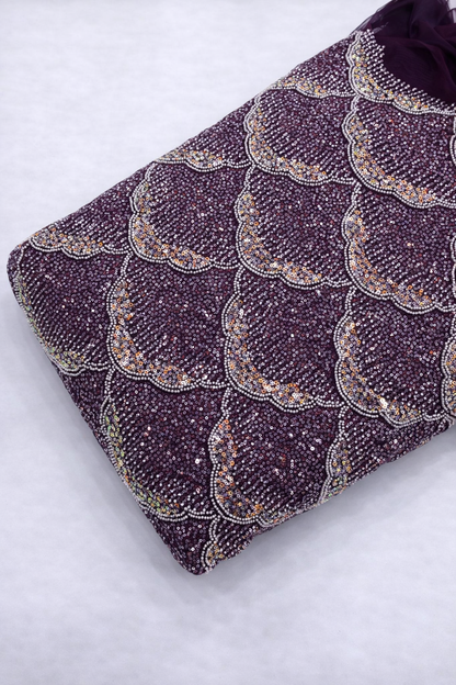 Handwork Net Embroidery With Pearl And Cutdana 54-inch width fabric