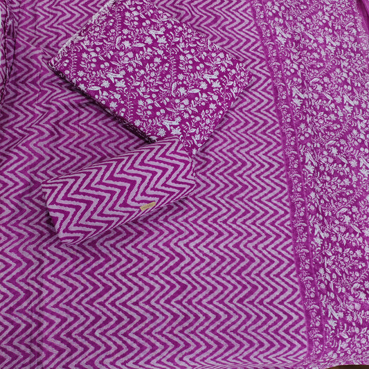 Cotton 3 pis set top 2.5 mtr cut bottom 2.25 mtr cut dupatta 2.25 mtr cut