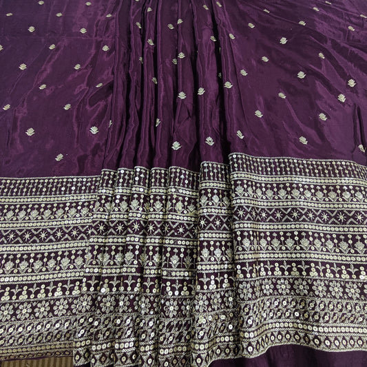 Important satin borders work fabric