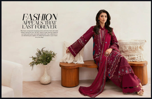 || Ghazal || Embroidered Lawn || Unstitched 3 || Piece Suit - G-403 -